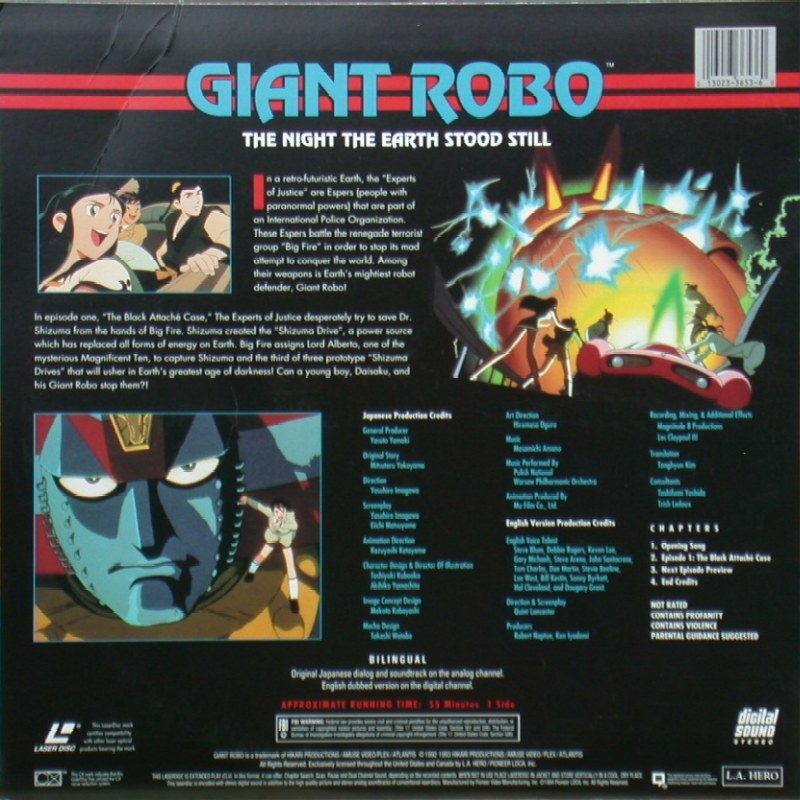 Giant Robo: The Night the Earth Stood Still Volume 1, Episode 1 "The Black Attaché Case": Back